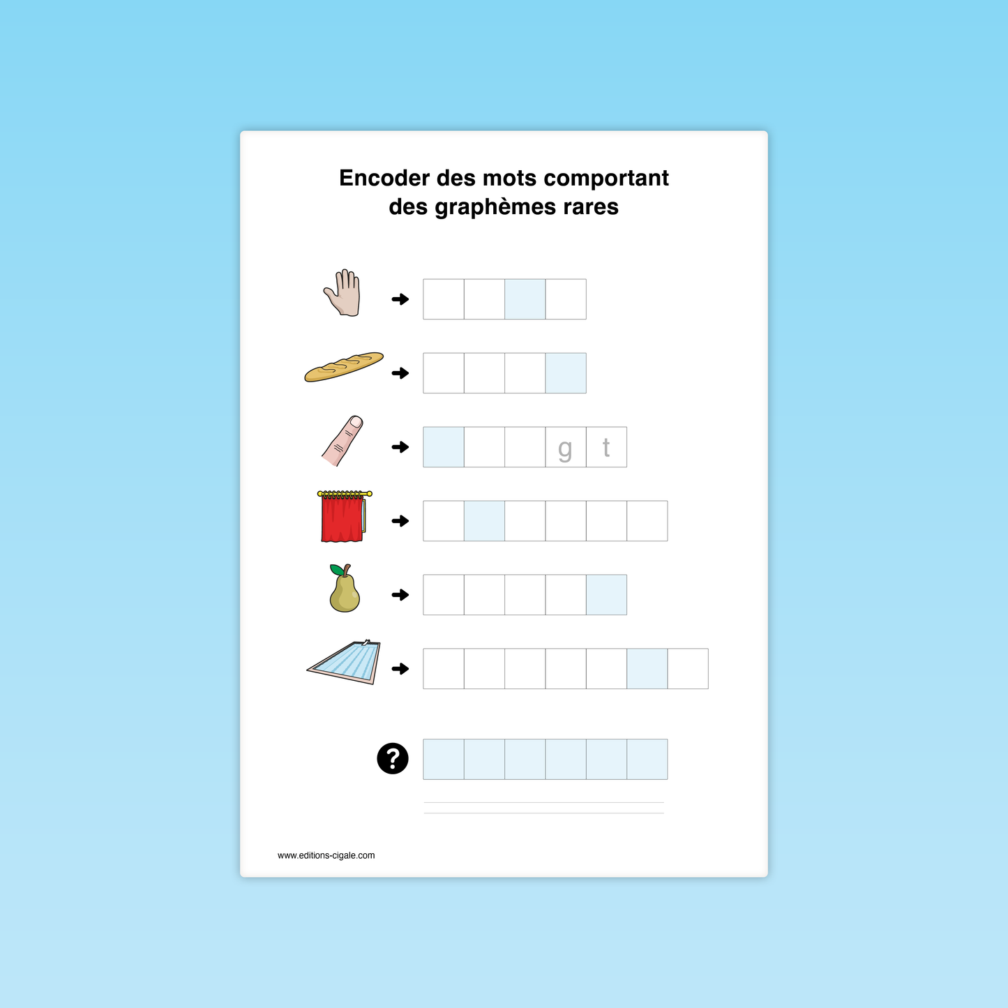 Encoder des mots comportant des graphèmes rares