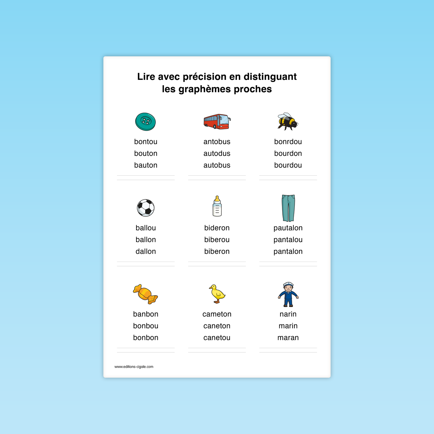 Lire des graphèmes complexes ou contextuels