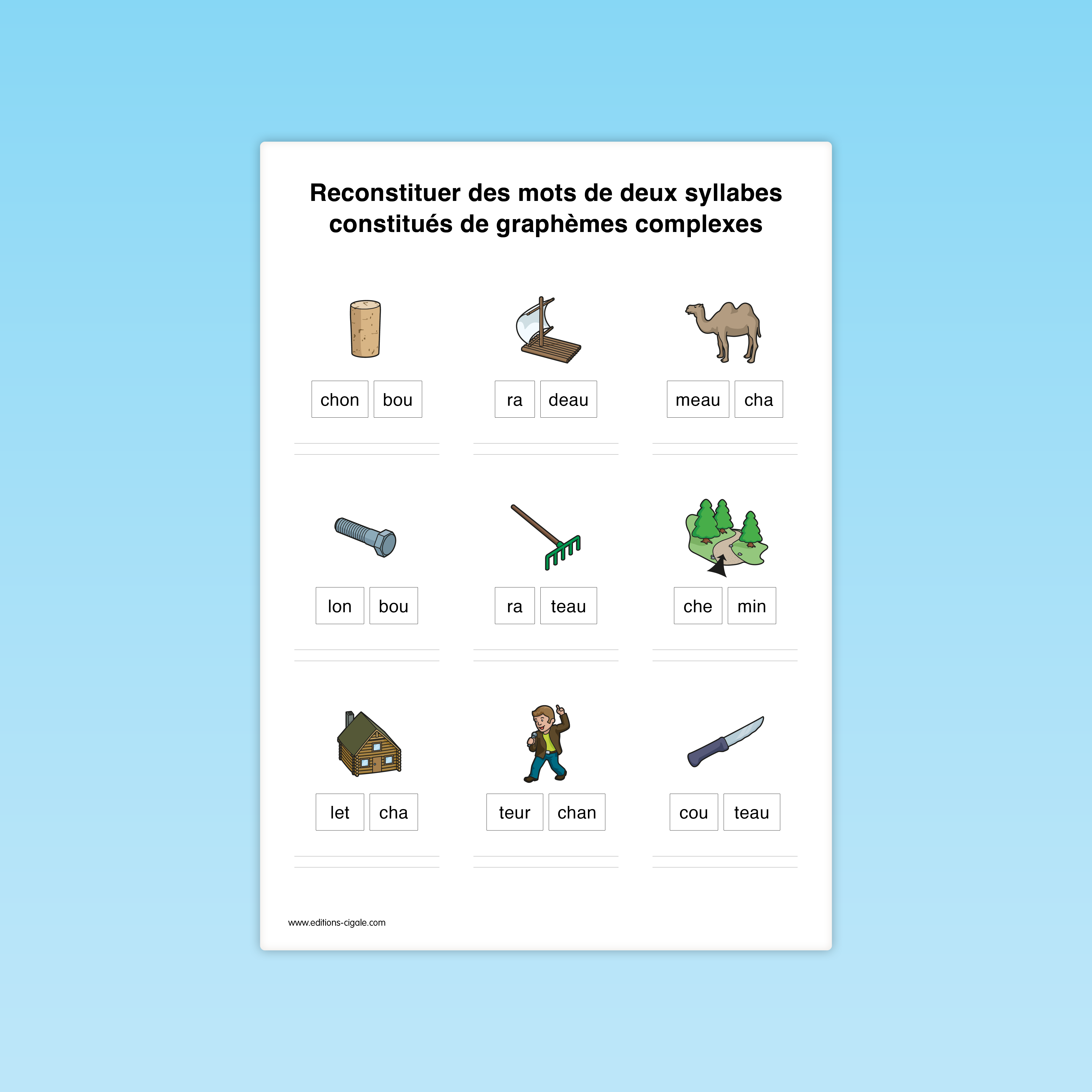 Reconstituer des mots composés de graphèmes complexes