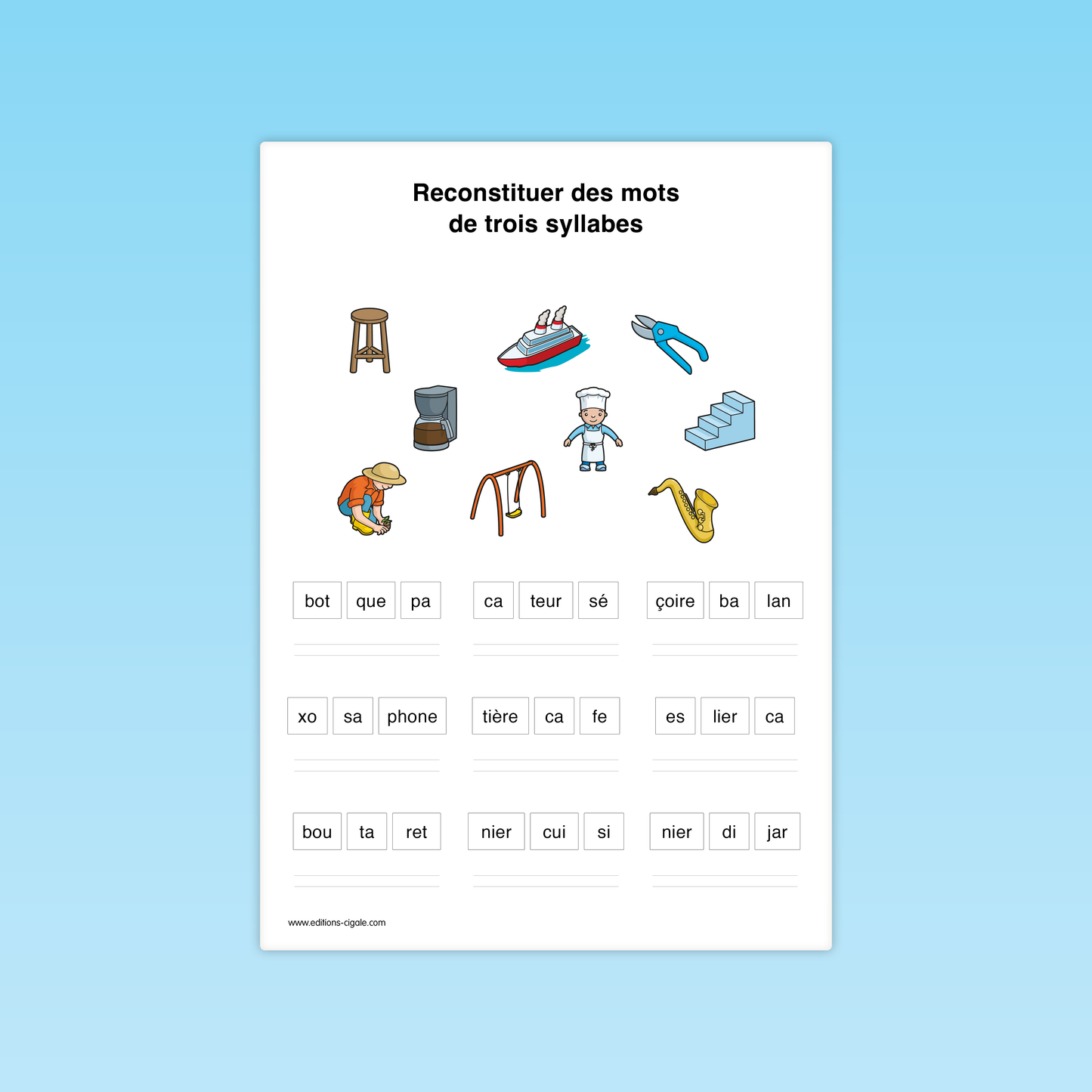Reconstituer des mots composés de graphèmes complexes