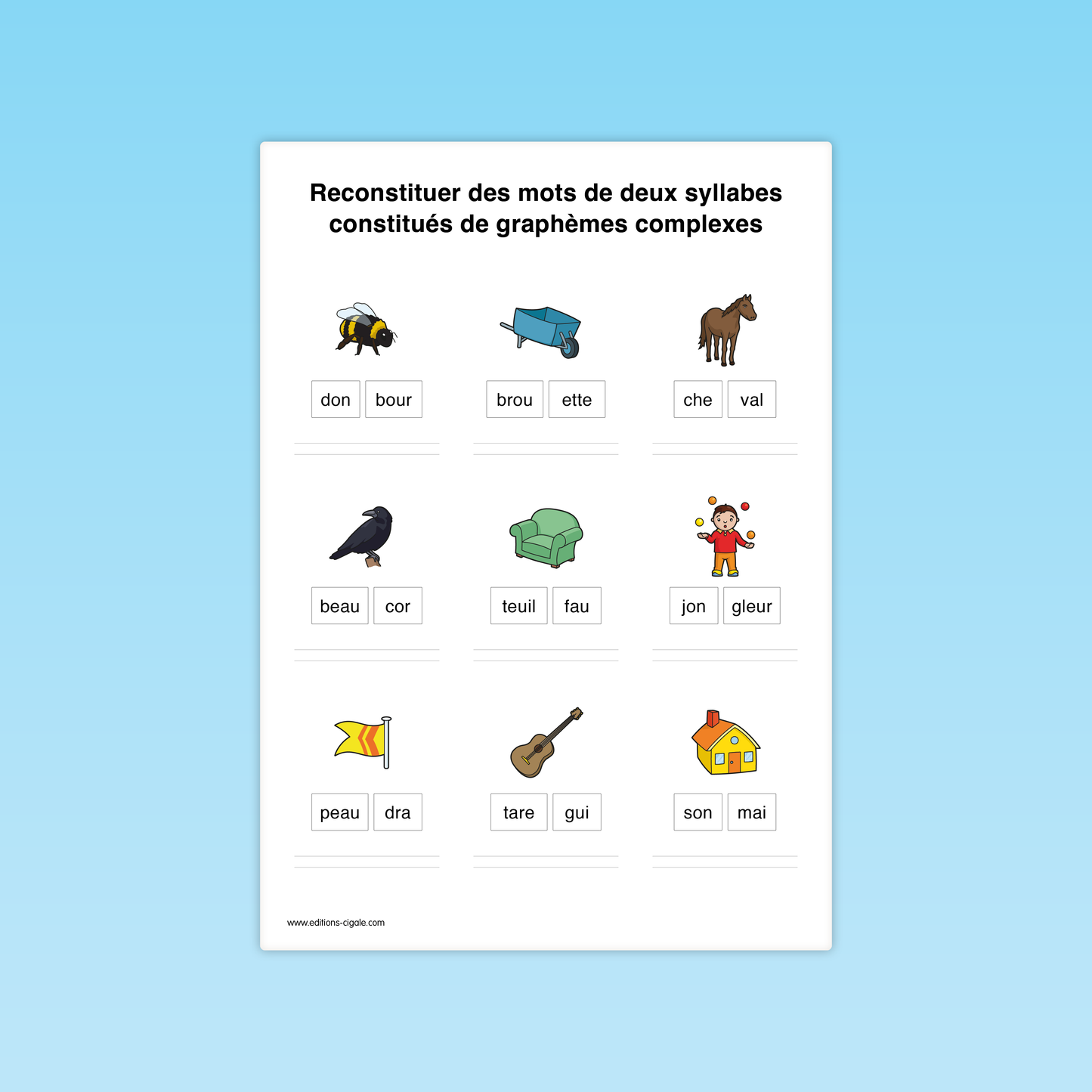 Reconstituer des mots composés de graphèmes complexes