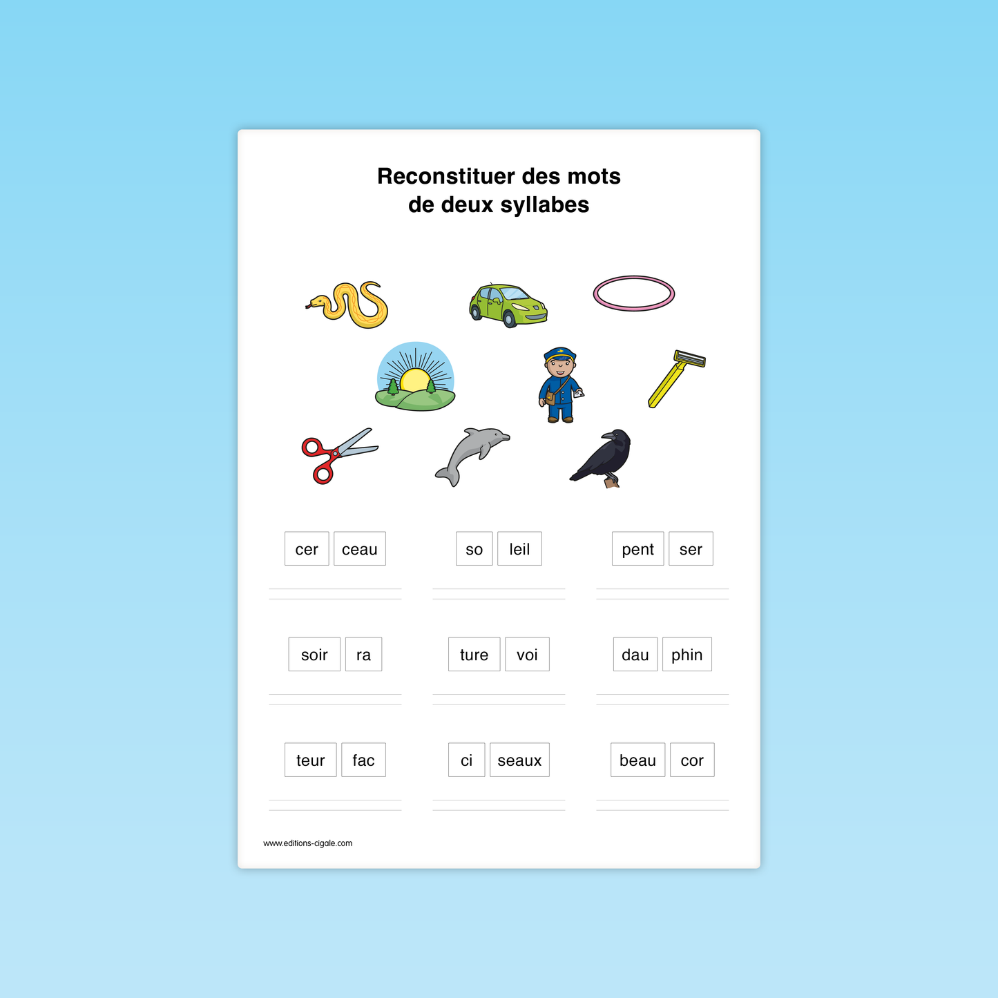 Reconstituer des mots composés de graphèmes complexes