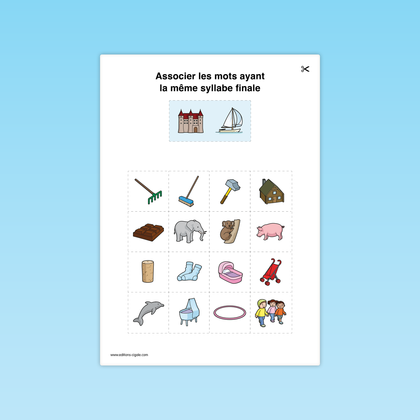 Associer des mots ayant la même syllabe finale