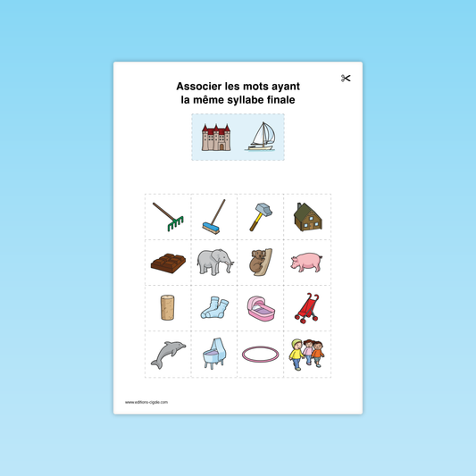 Associer des mots ayant la même syllabe finale