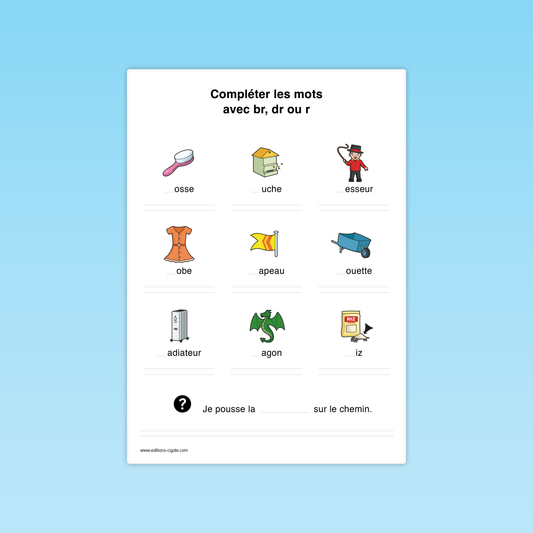 Compléter un mot avec un groupe consonantique