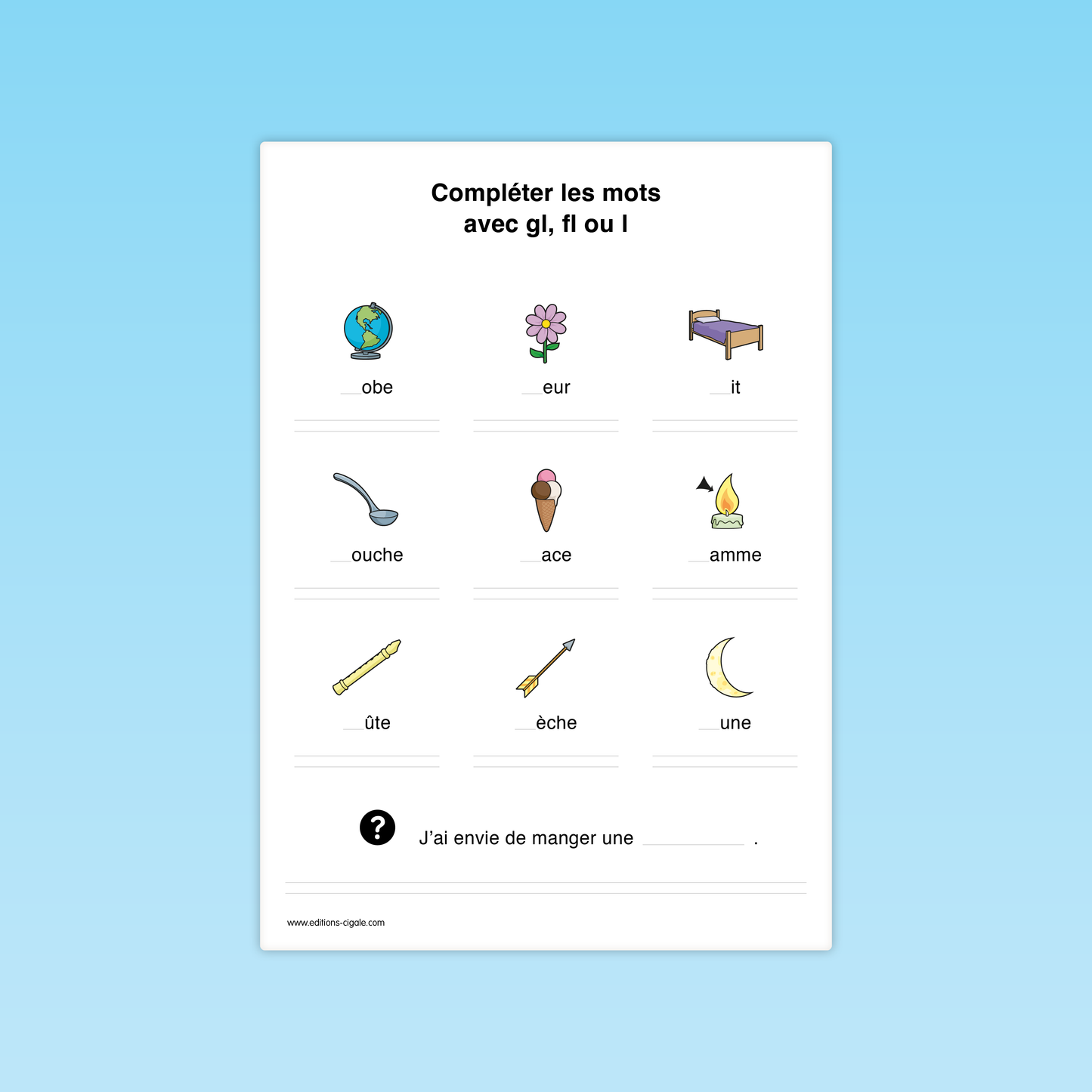 Compléter un mot avec un groupe consonantique