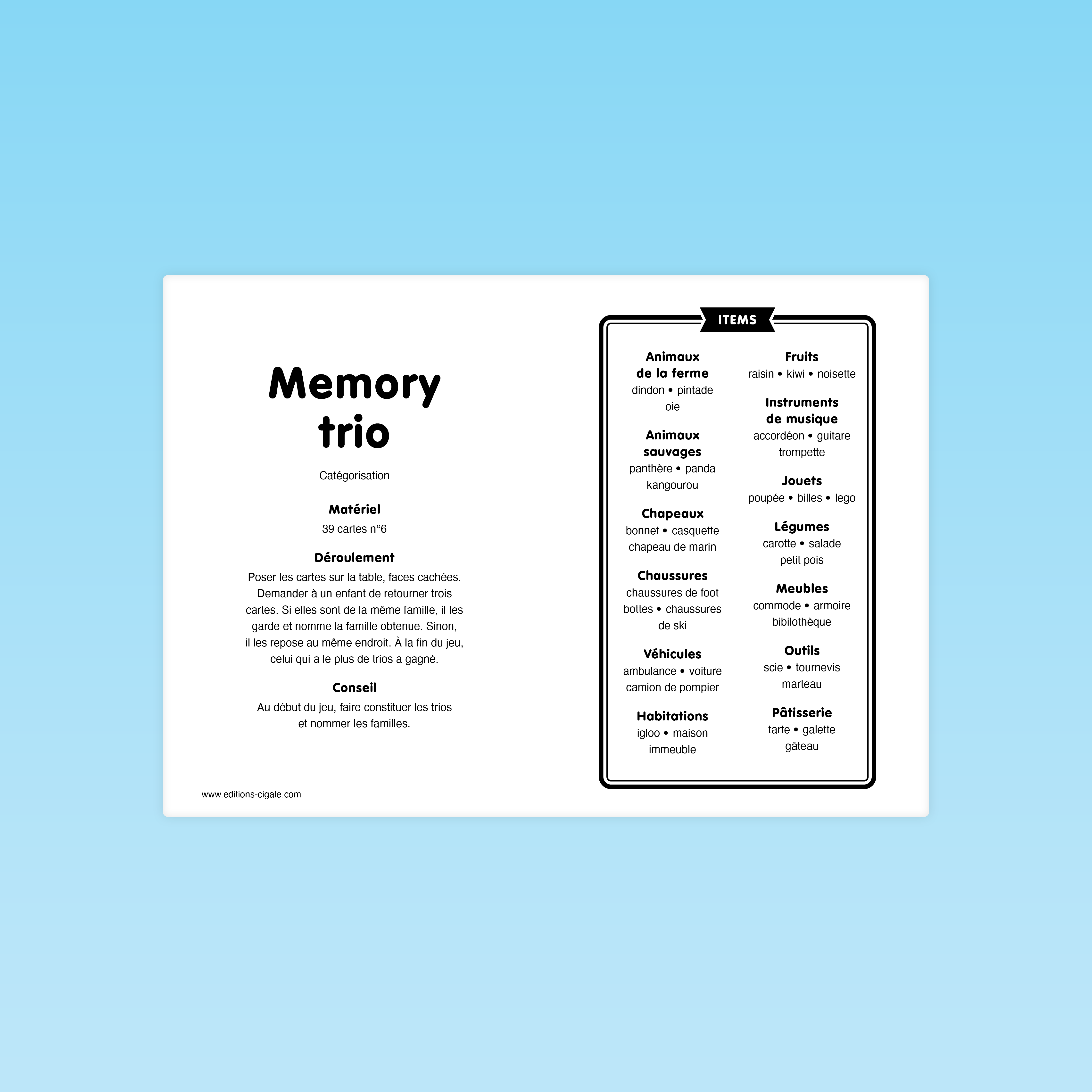 Memory trio