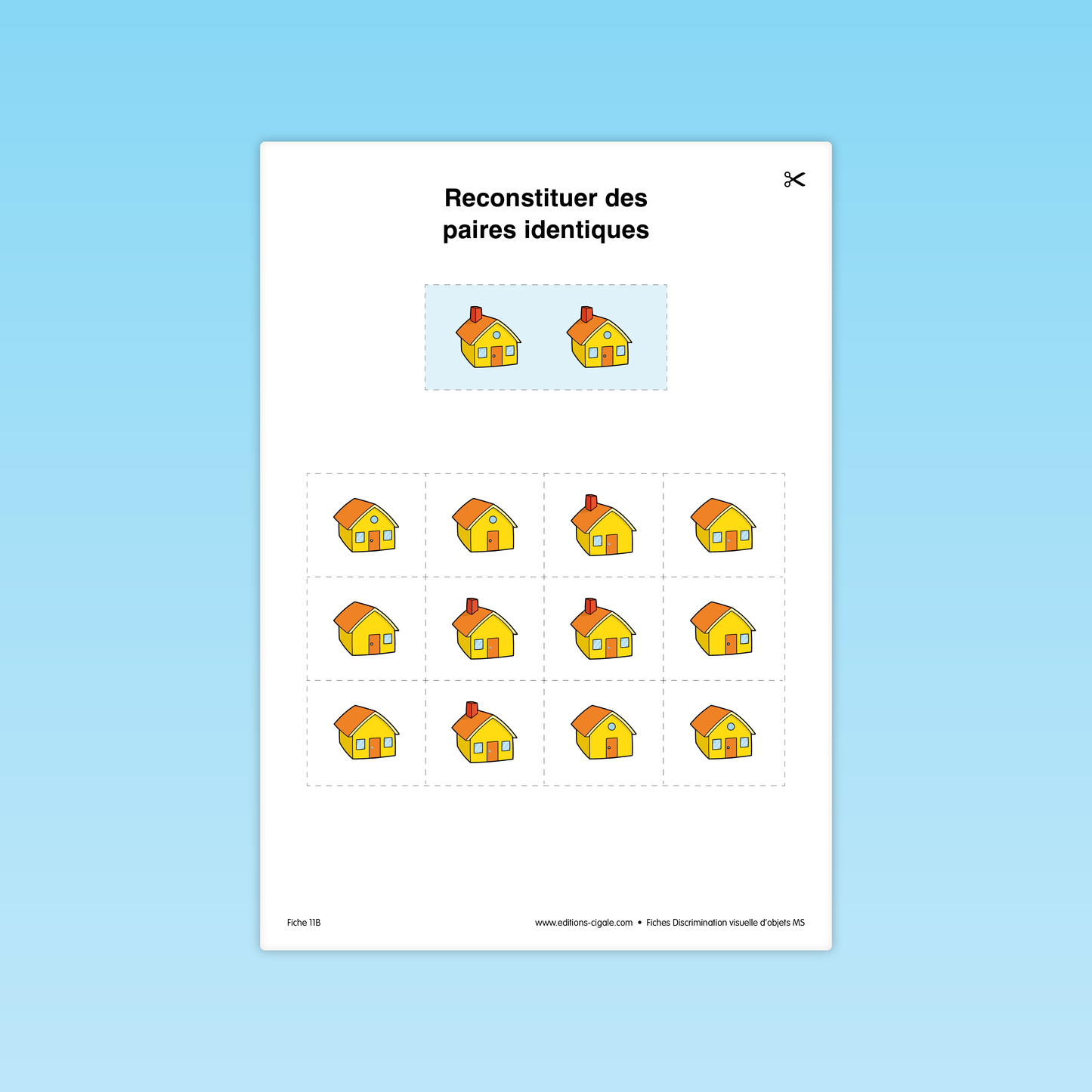 30 fiches Discrimination visuelle d'objets MS