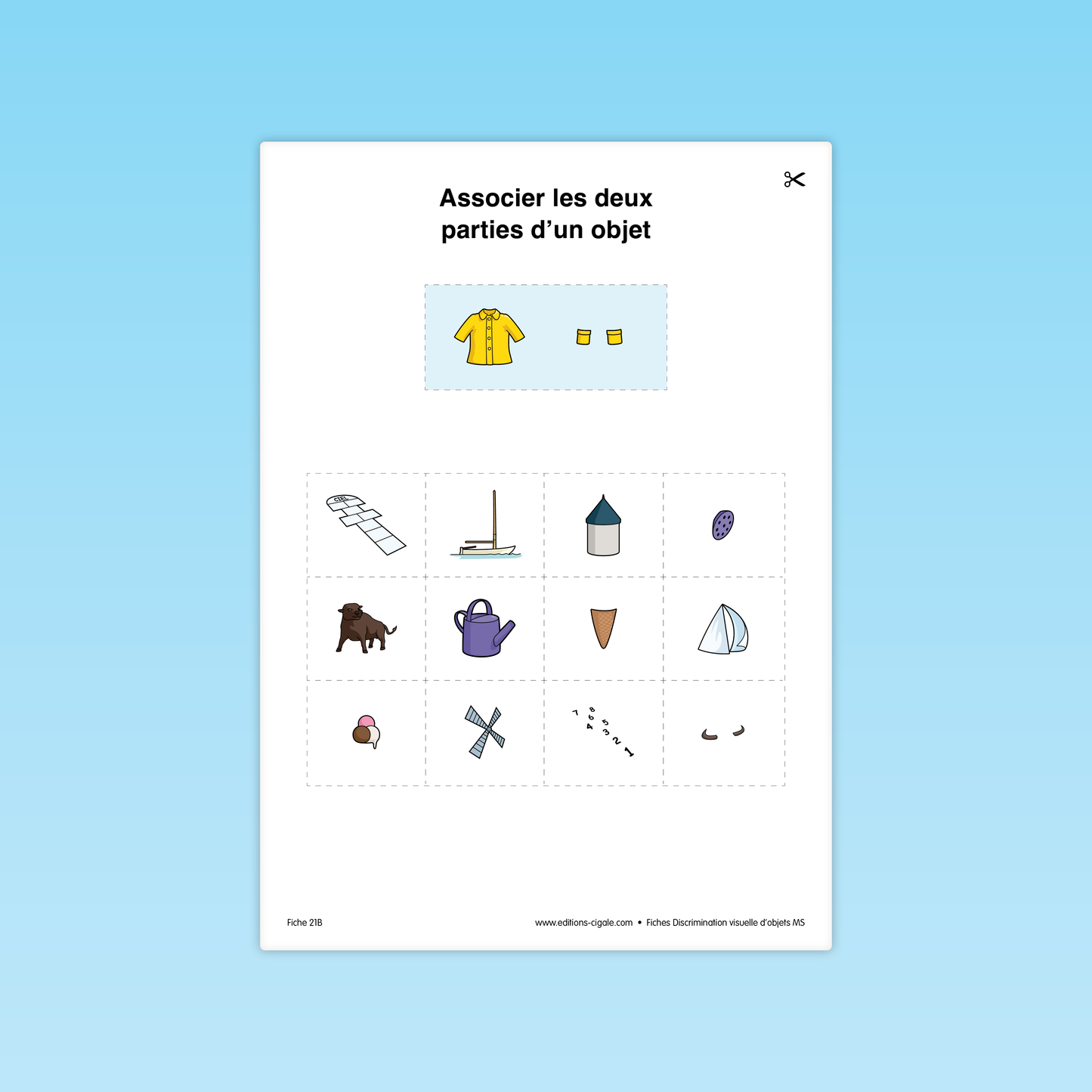 30 fiches Discrimination visuelle d'objets MS