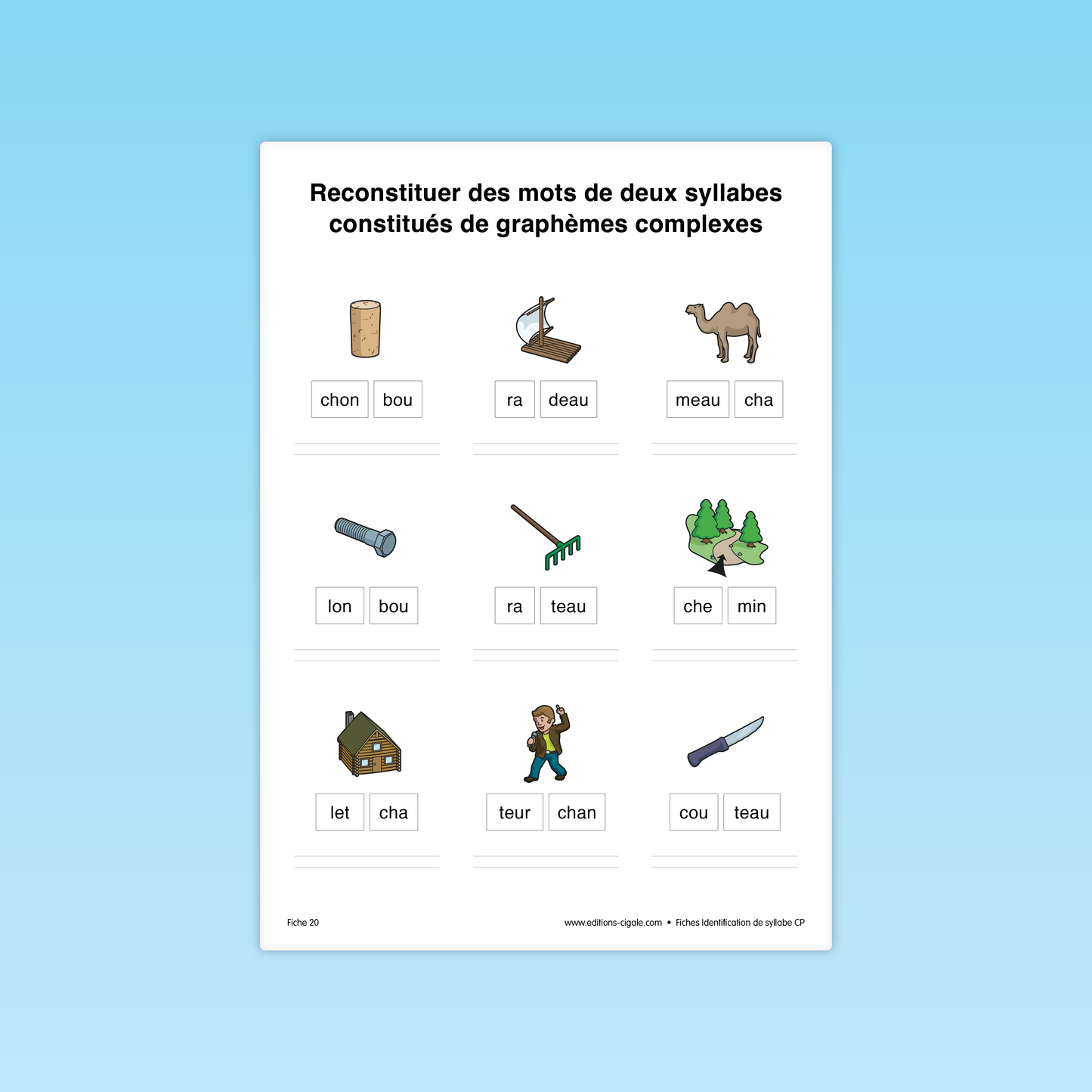 30 fiches Identification de syllabes CP