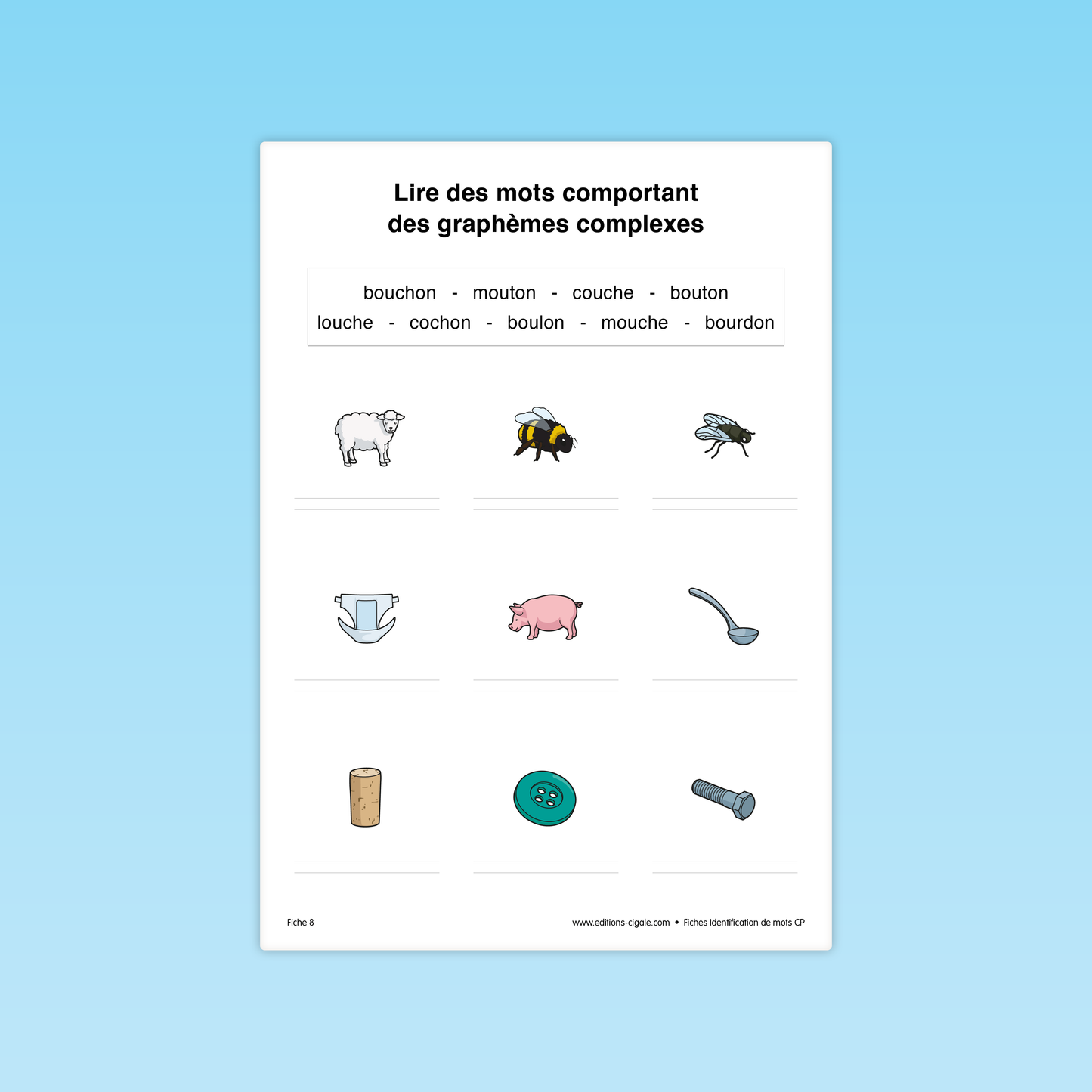 30 fiches Identification de mots CP
