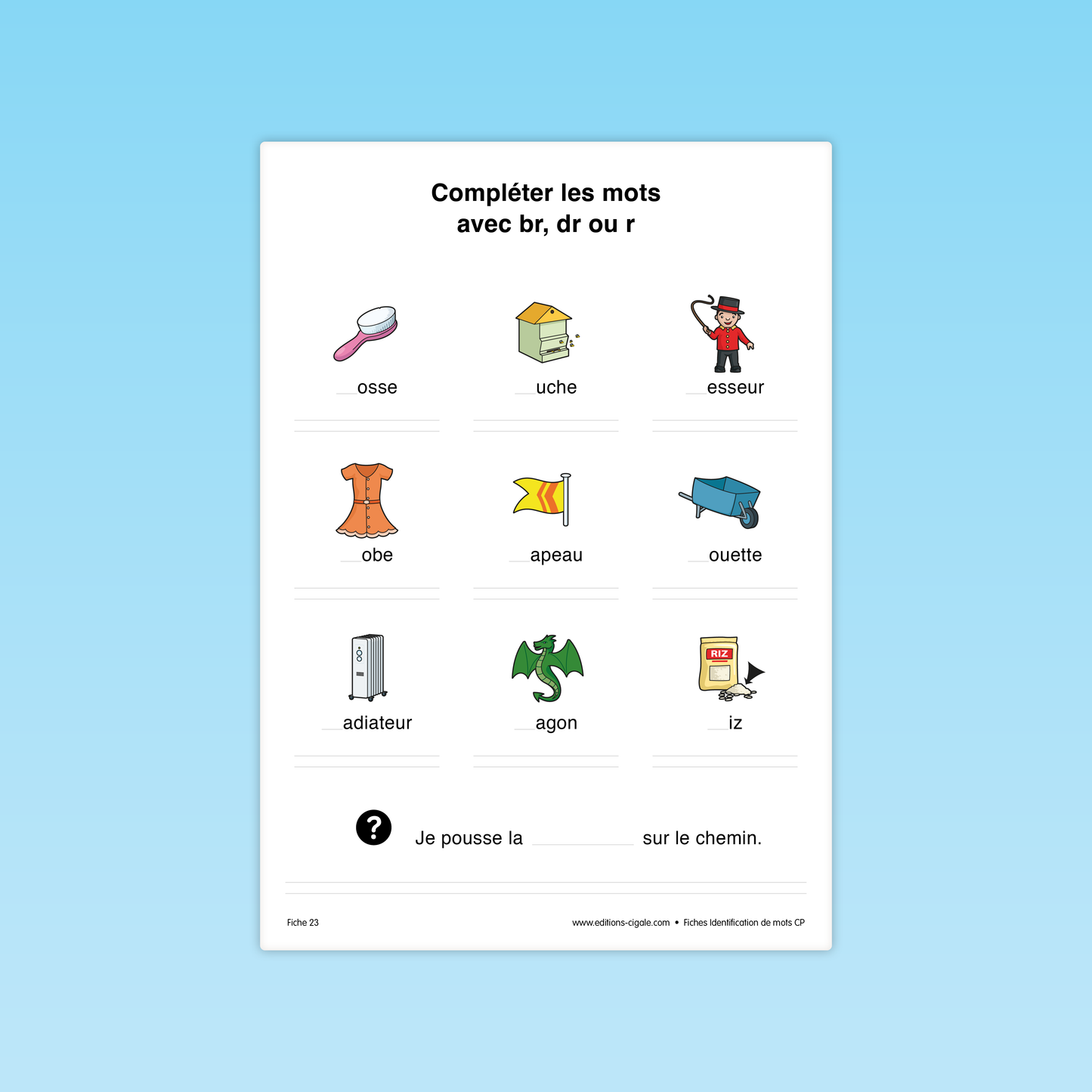30 fiches Identification de mots CP