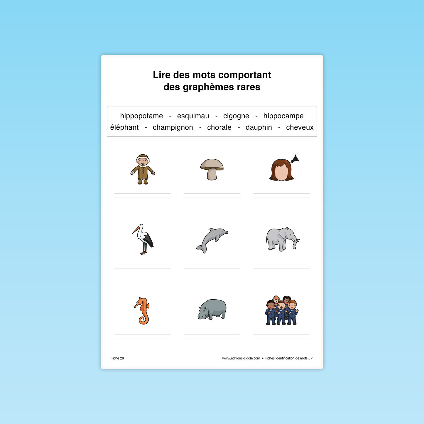 30 fiches Identification de mots CP