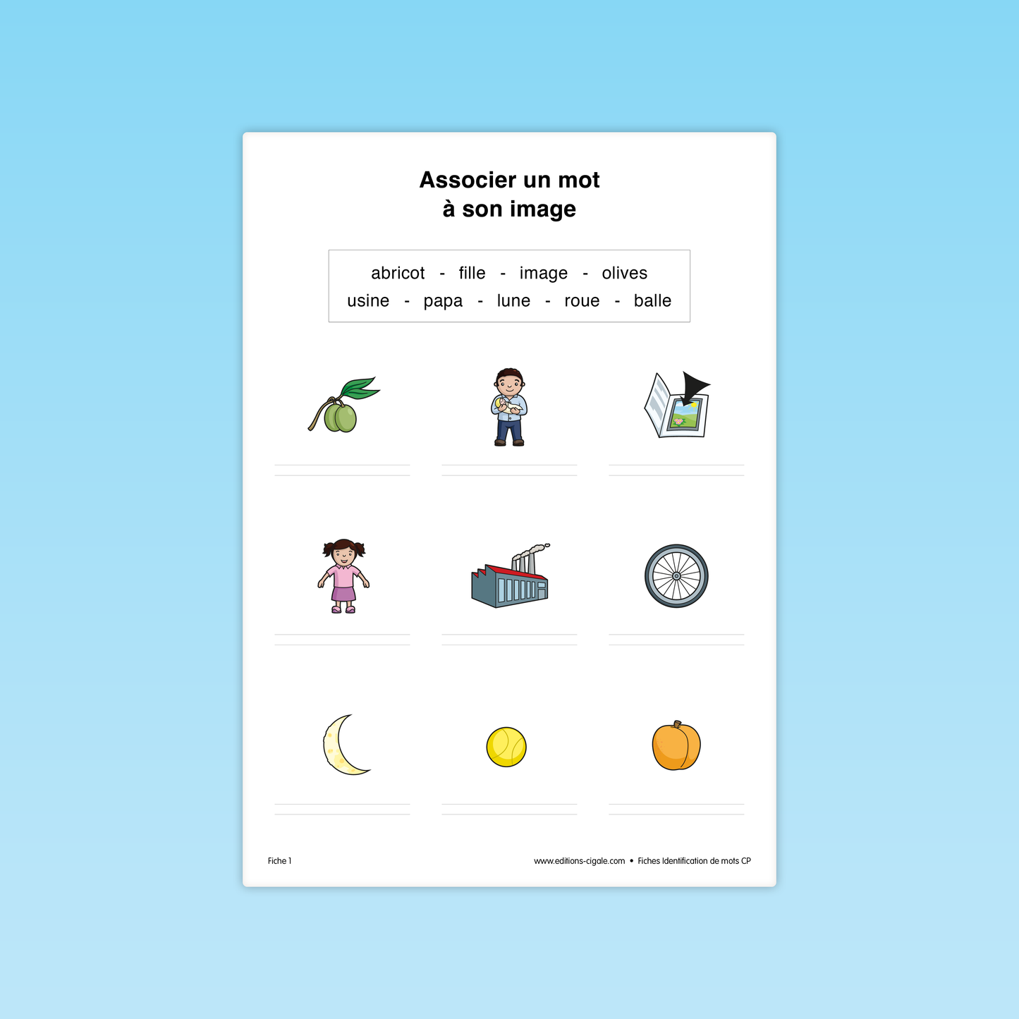 30 fiches Identification de mots CP