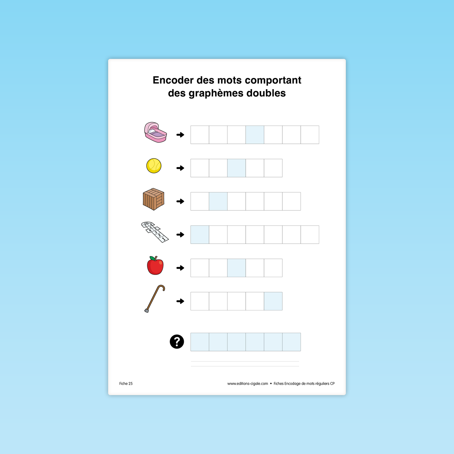 30 fiches Encodage de mots réguliers CP