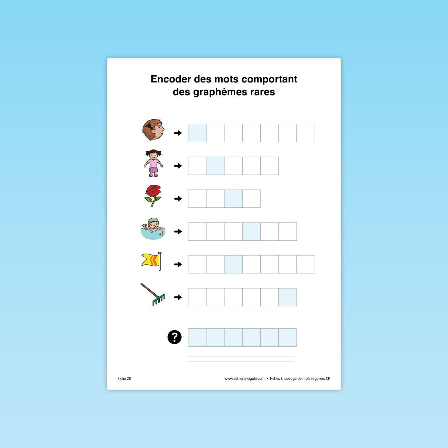 30 fiches Encodage de mots réguliers CP