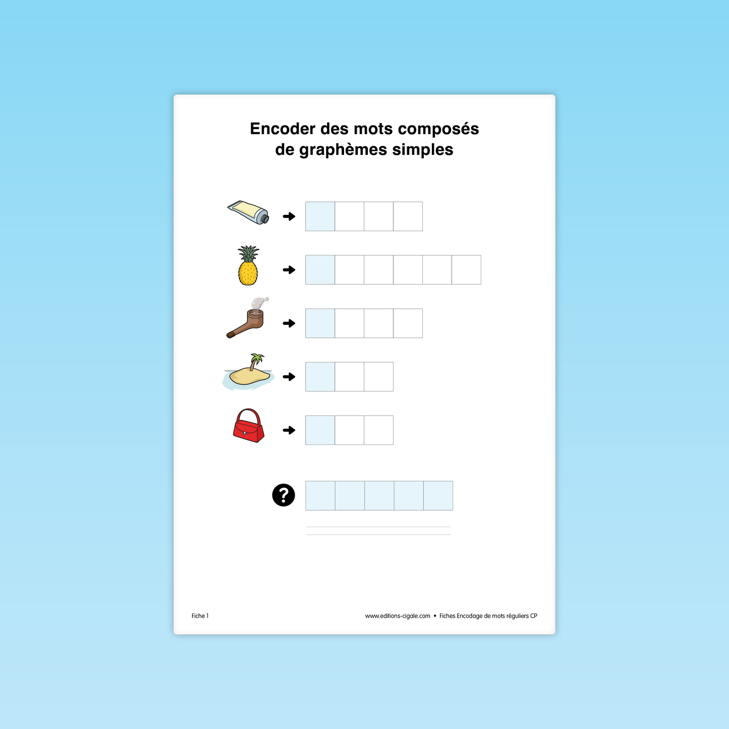 30 fiches Encodage de mots réguliers CP