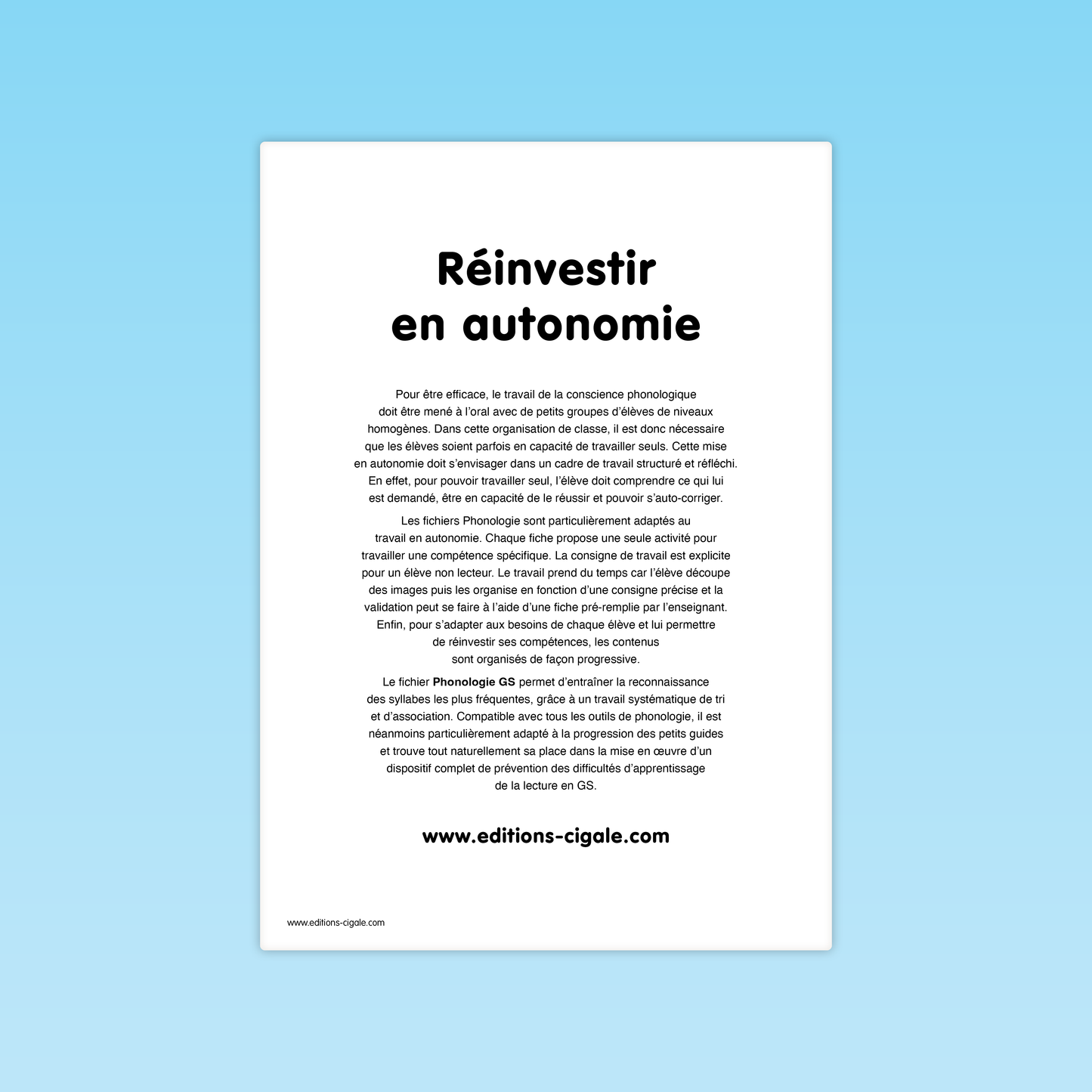30 fiches Reconnaissance de syllabes GS