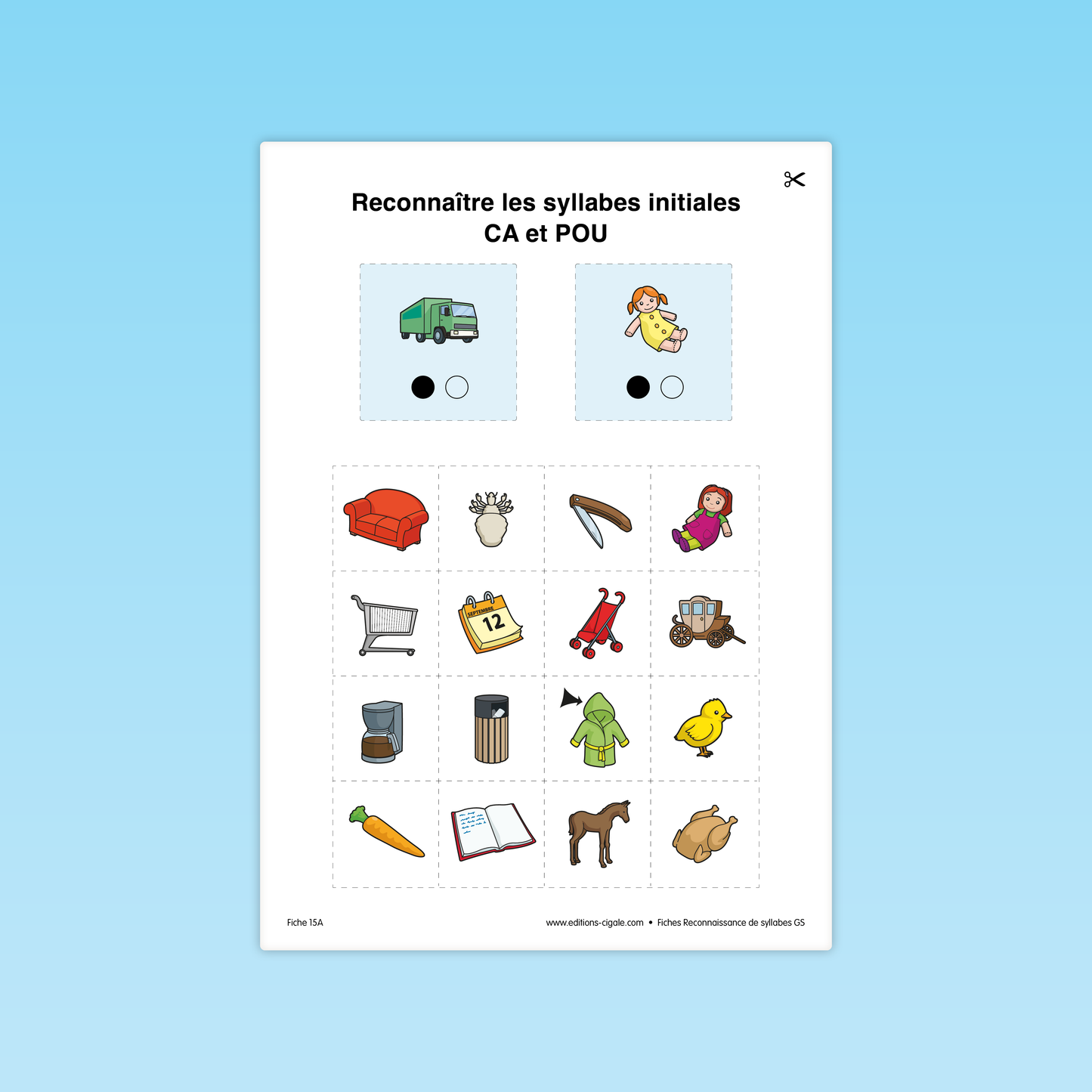 30 fiches Reconnaissance de syllabes GS