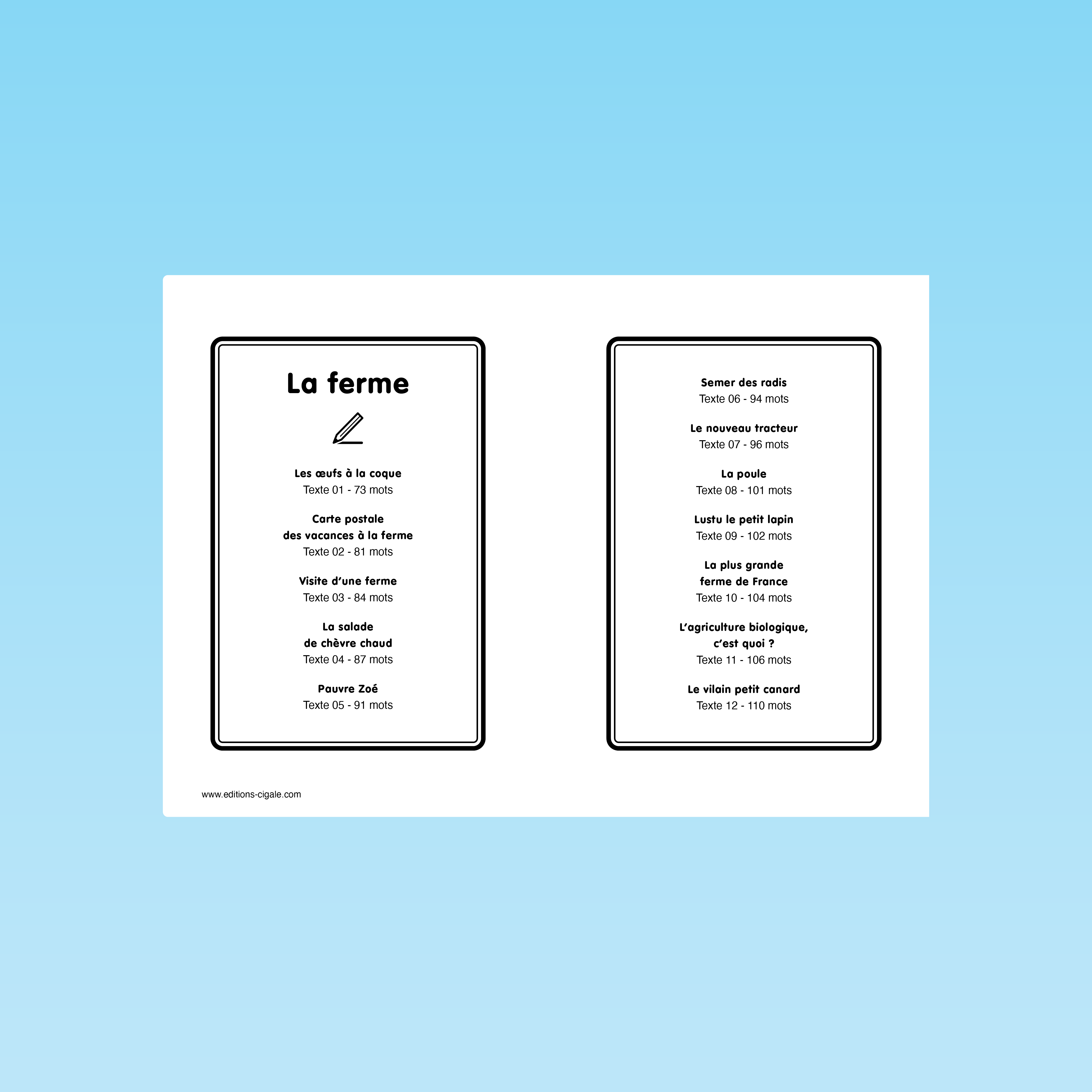 12 textes La ferme