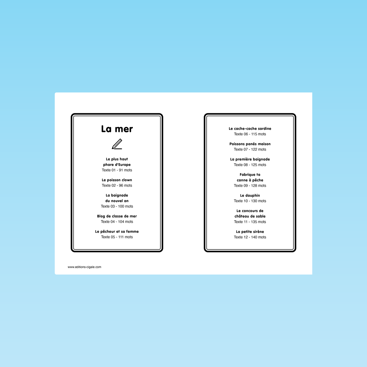 12 textes La mer