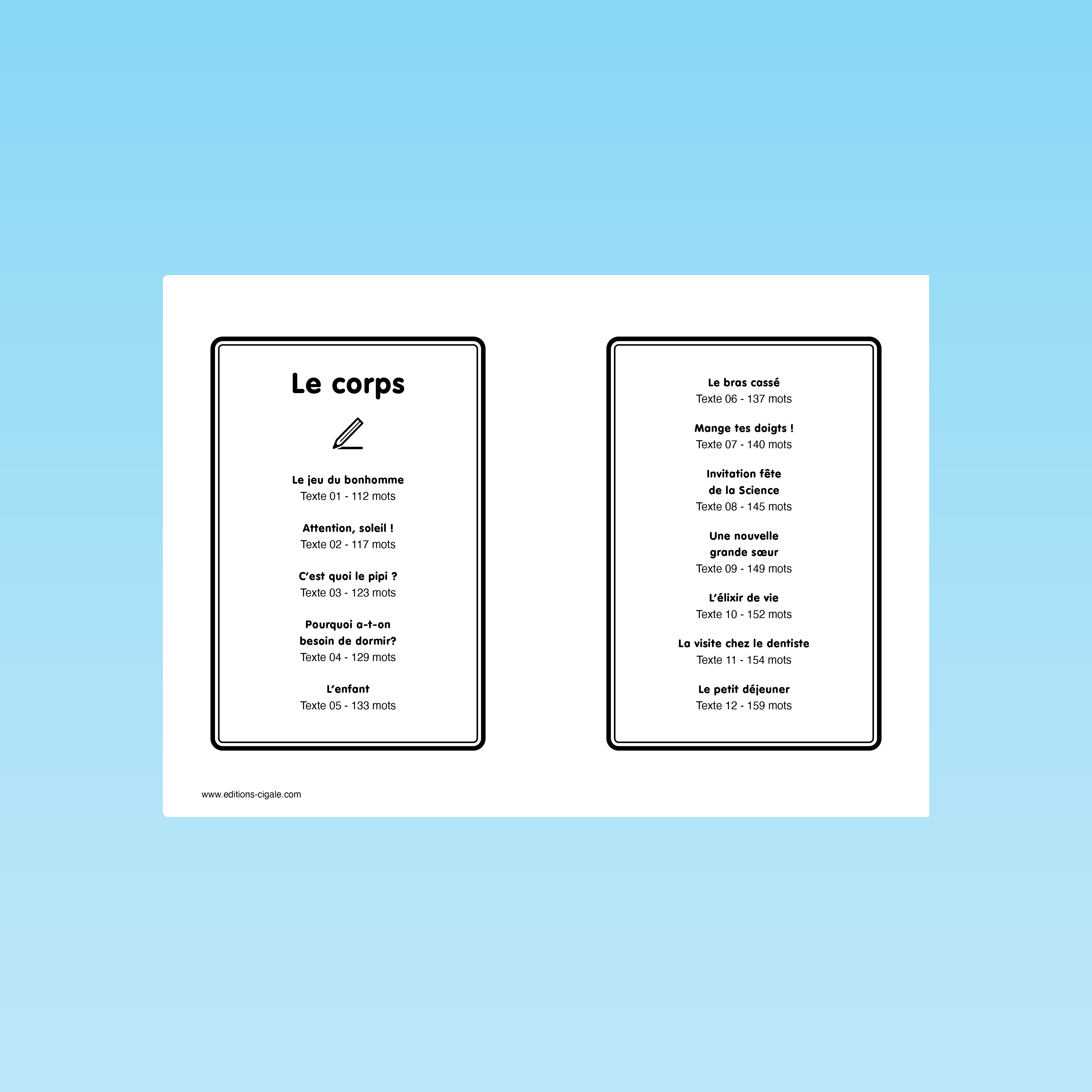 12 textes Le corps