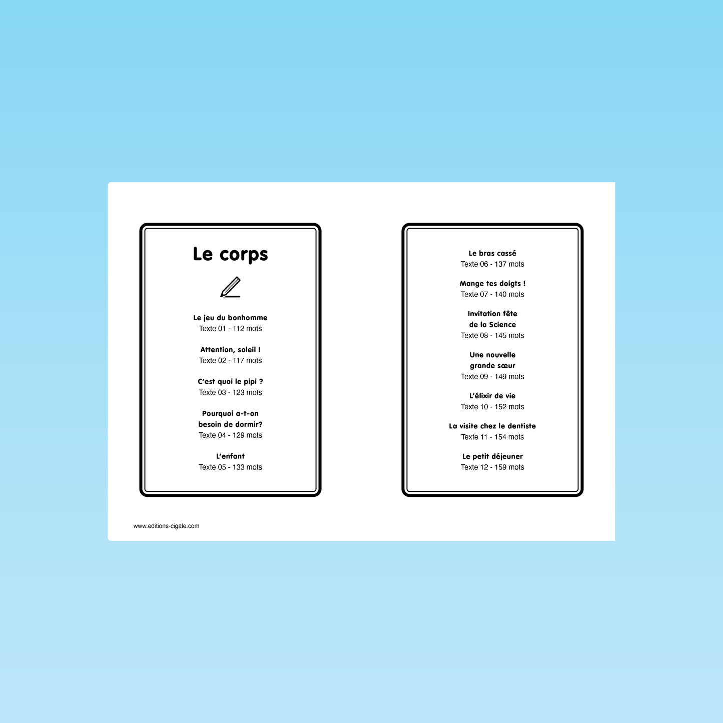 12 textes Le corps