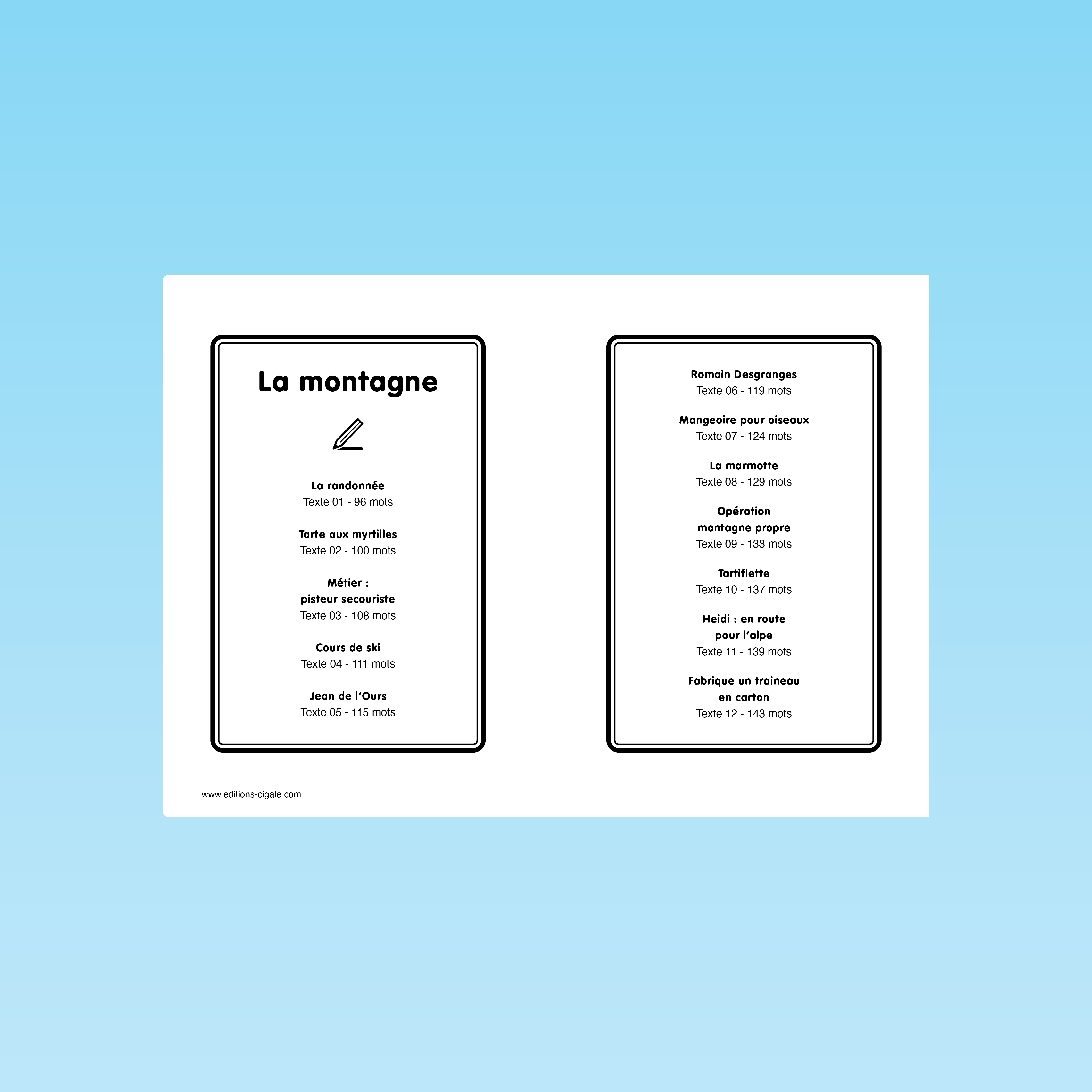 12 textes La montagne