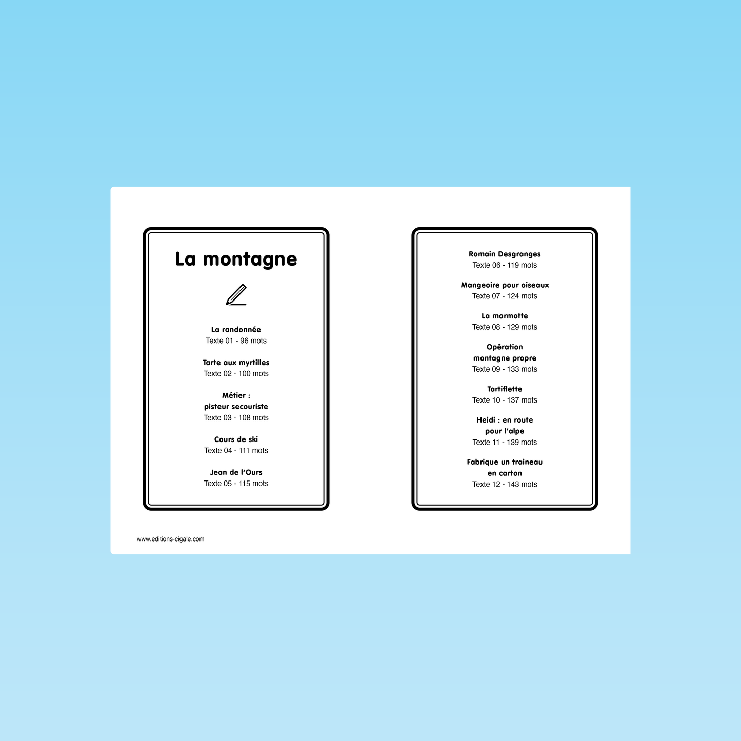 12 textes La montagne