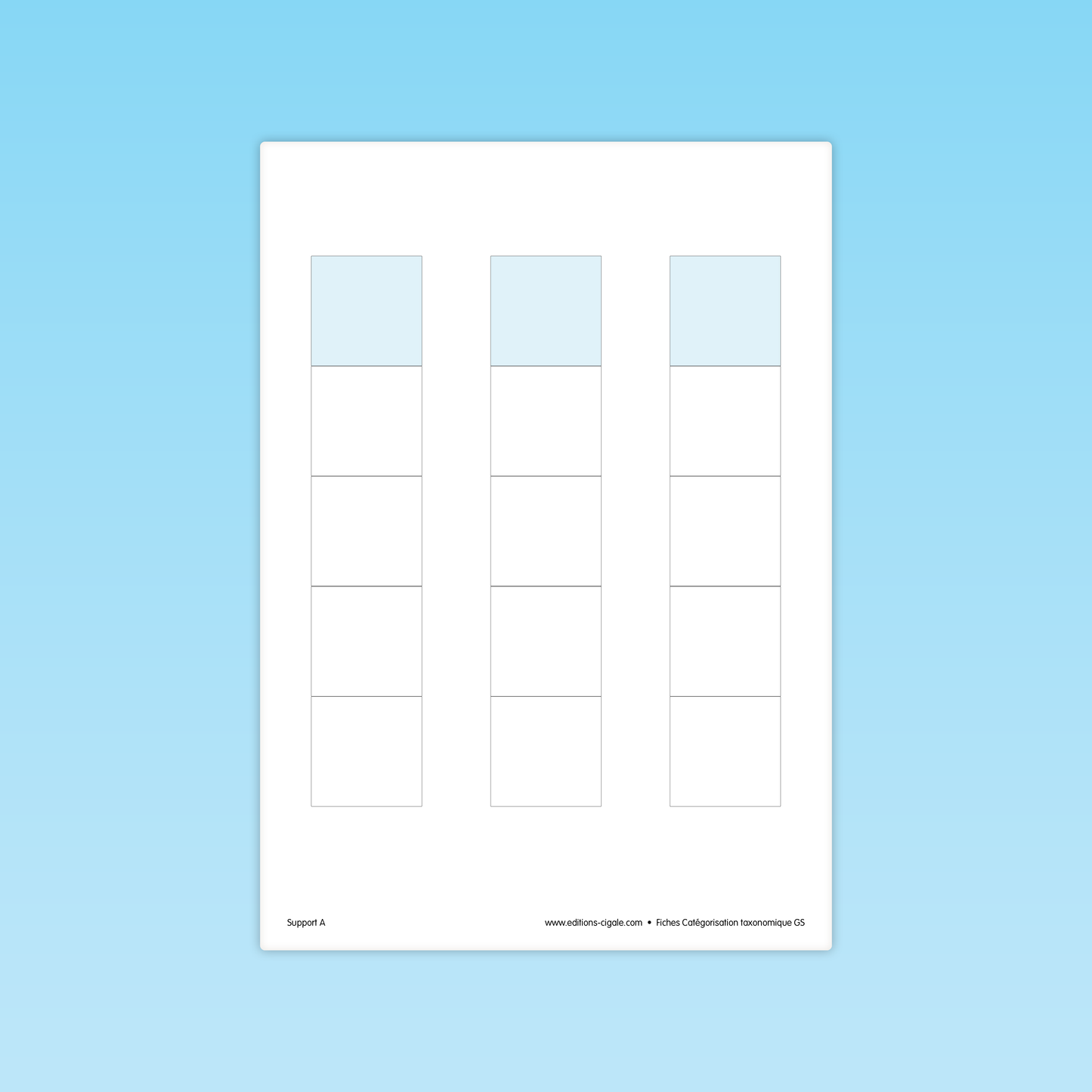 30 fiches Catégorisation taxonomique GS