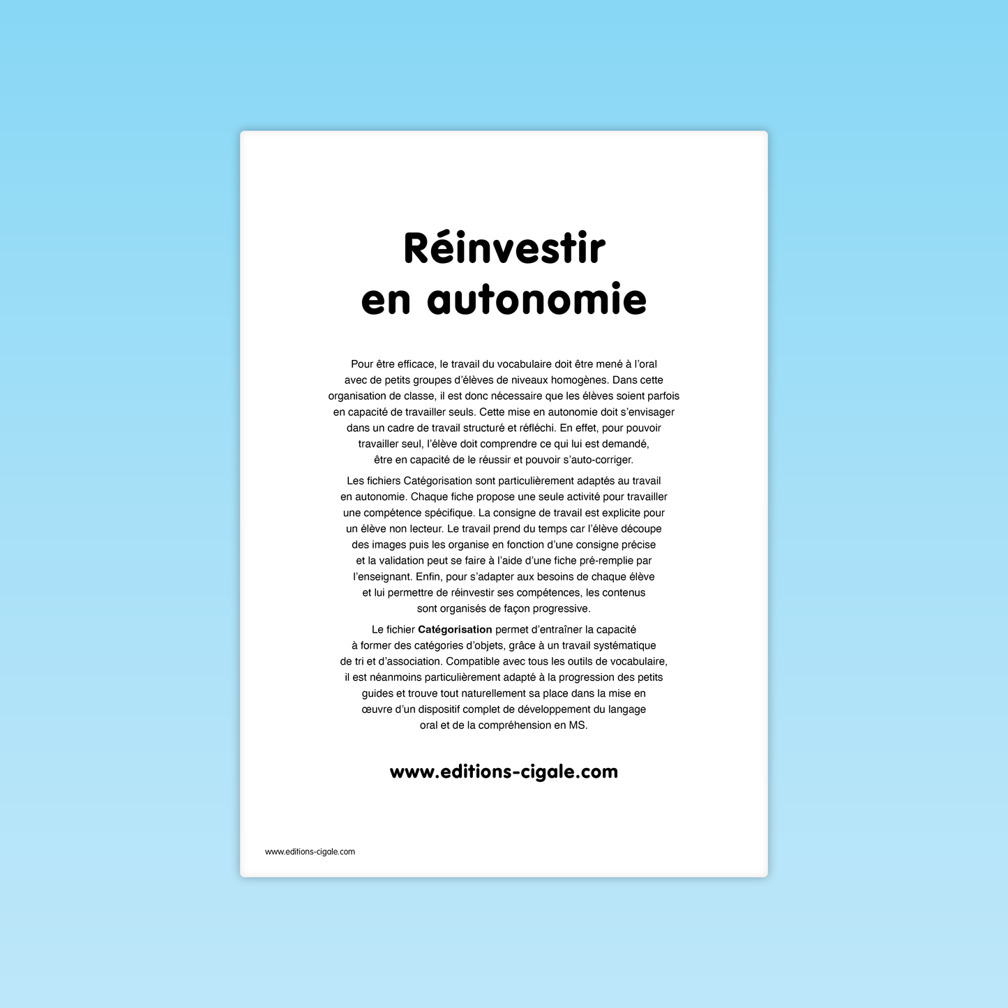 30 fiches Catégorisation taxonomique MS
